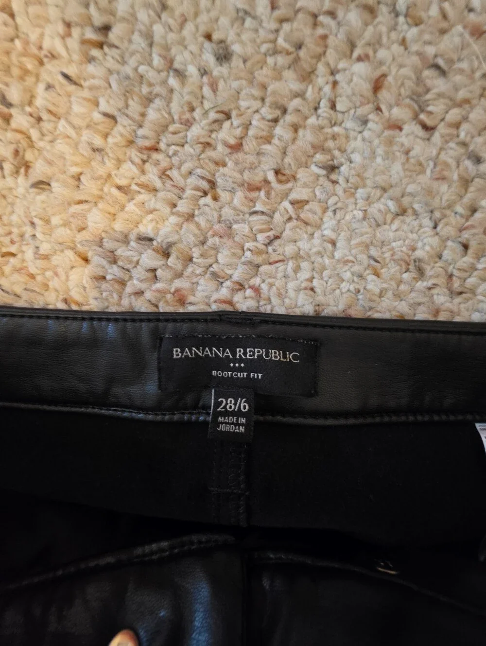 Banana Republic Black Faux Leather Boot-Cut Pants